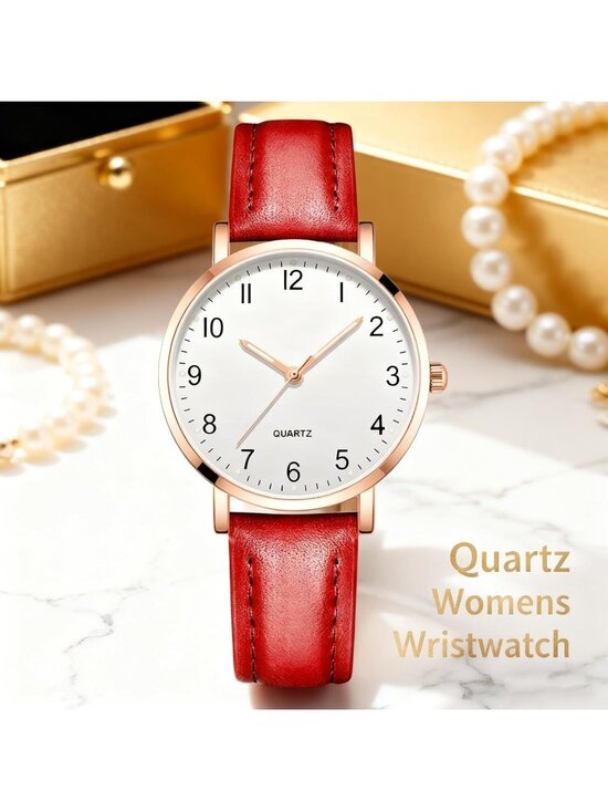 Women\'s Red Analog Specially Stylish Quartz Pointer Design Round Wrist Watch main image 5